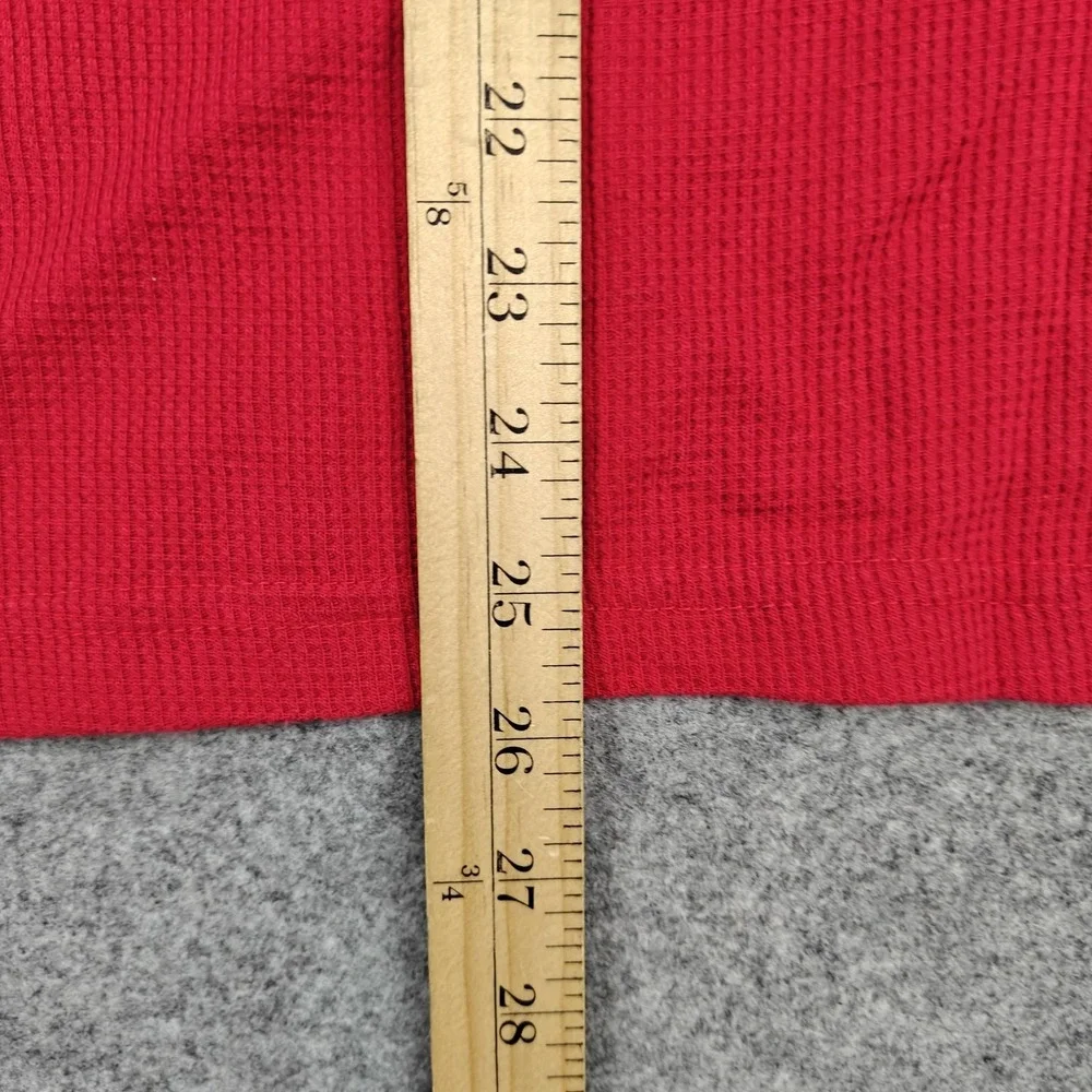 Galaxy By Harvic Thermal Shirt Mens Small Red Long‎ Sleeve Henley Undershirt